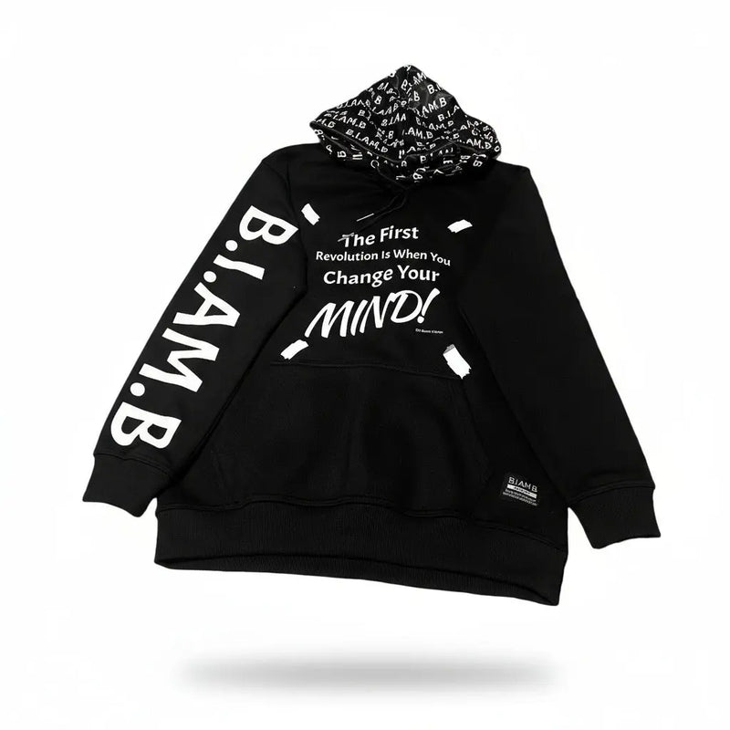 B.I.AM.B Change Your Mind Satin - Lined Hoodie - Empowerment Streetwear - B.I.AM.B