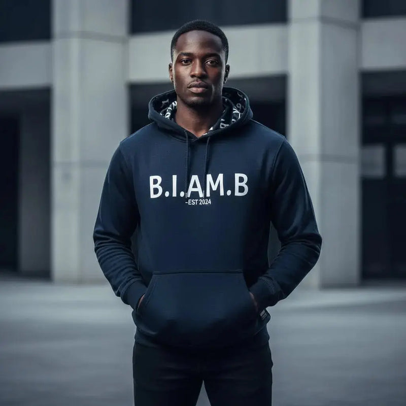 B.I.AM.B Satin - Lined Hoodie - Black - Owned Empowerment Streetwear - B.I.AM.B