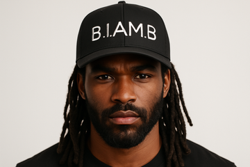Generated attractive model with rough facial hair and exact hat design